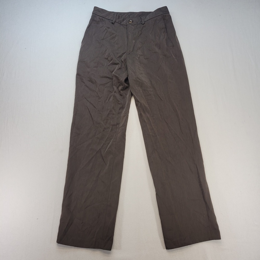 IZOD Dress Pants Mens 30x32 Brown Classic Straight Leg Business Casual Trousers